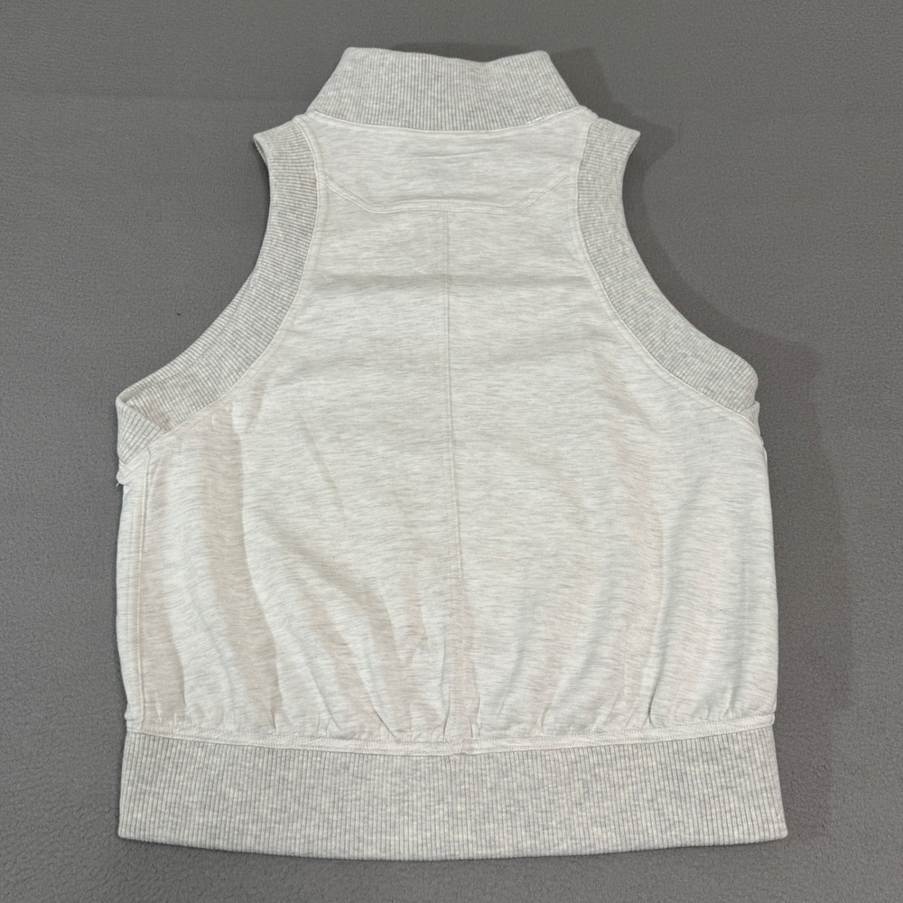 Daily Practice Anthropologie Half Zip Vest Women M Ivory Sleeveless Athleisure - Picture 3 of 6
